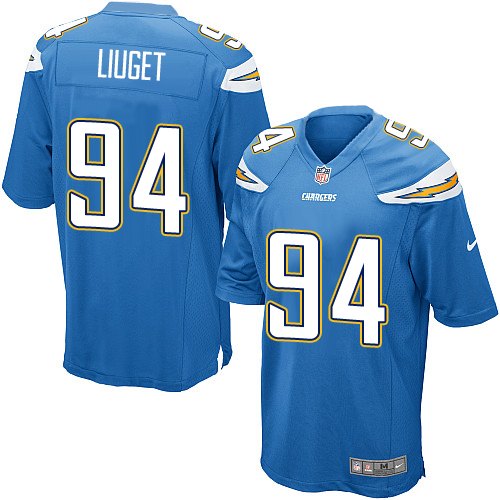 Men's Game Corey Liuget Nike Jersey Electric Blue Alternate - #94 NFL Los Angeles Chargers